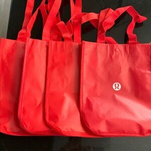 Lululemon Reusable Red and White Tote Bags size small